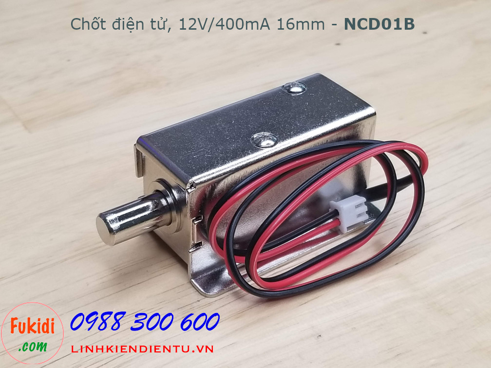 Chốt điện tử, chốt nam châm điện 12V 400mA lực kéo 0.5N - NCD01B