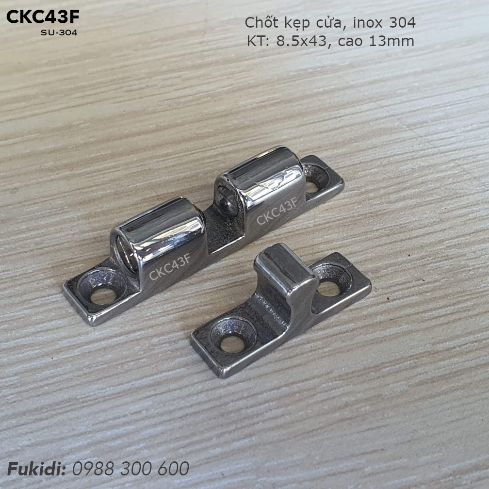 Chốt kẹp cánh cửa inox 304, KT 8.5x43mm - CKC43F