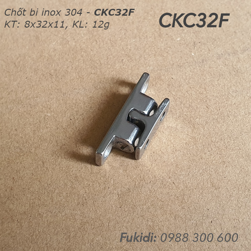 Chốt bi kẹp cánh cửa inox 304, KT 8x32x11mm - CKC32F