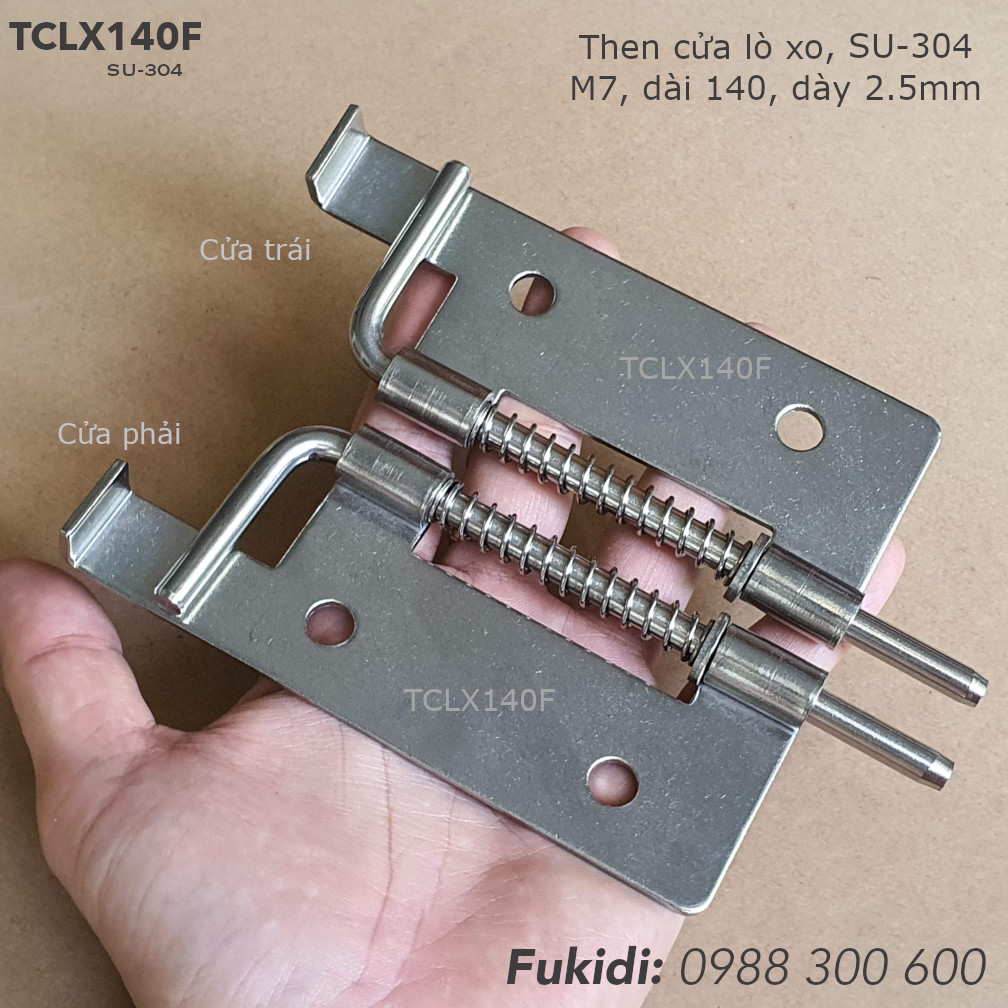 Then lò xo tự giữ inox 304, KT M7 dài 140mm - TCLX140F