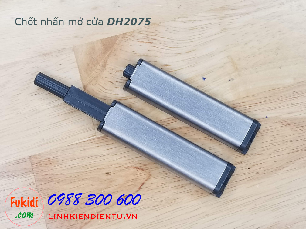 Chốt nhấn mở cửa tủ size 75x20mm màu trắng model DH2075