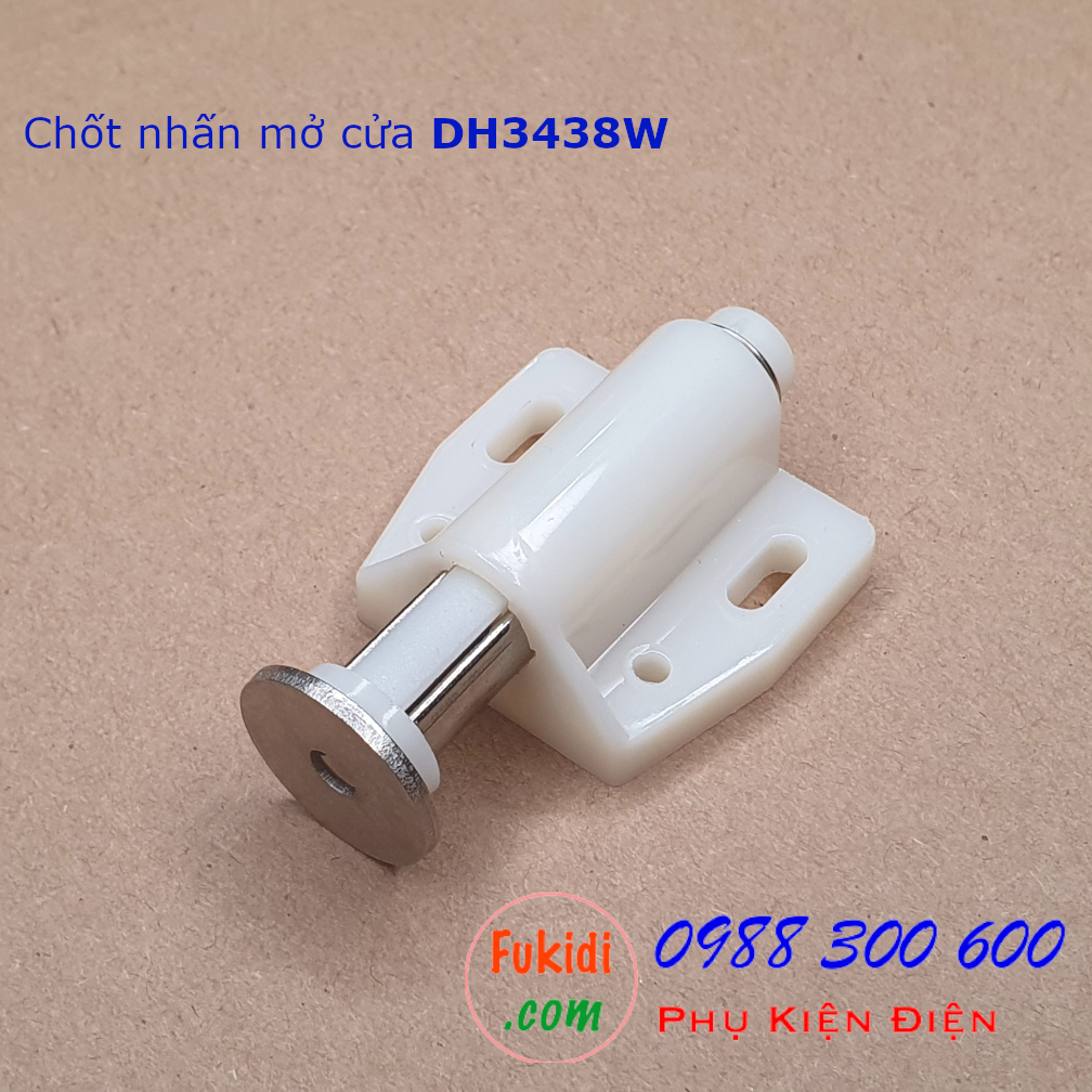 Chốt nhấn mở cửa nam châm size 34x38mm màu trắng - DH3438W
