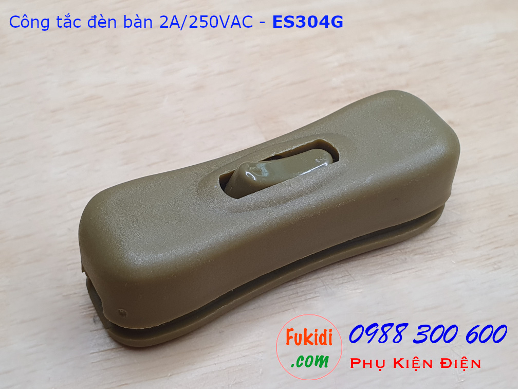 Công tắc treo dây 2A/250V dùng cho đèn bàn, đèn đọc sách màu nâu - ES304G