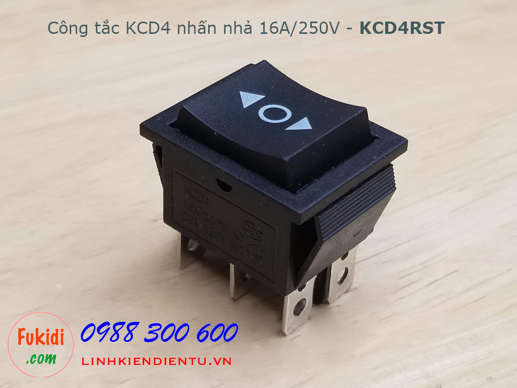 Công tắc KCD4 hai nút nhấn nhả 16A/250V - KCD4RST