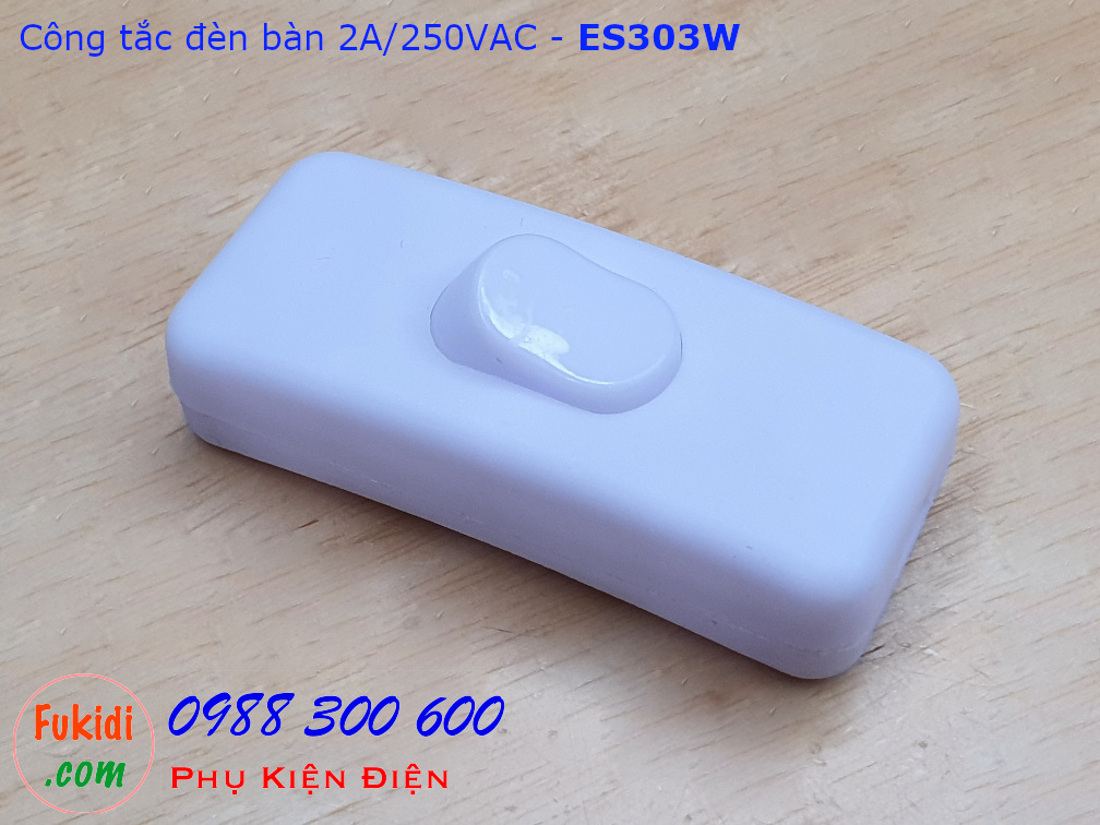 Công tắc dây treo 2A/250VAC dùng cho đèn bàn ES303 màu trắng - ES303W