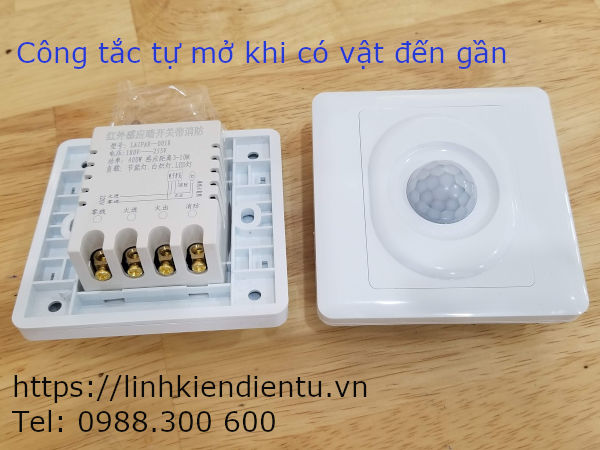 Công tắc cảm biến chuyển động, tự mở khi có vật đến gần 3-8m, 220V công suất 200W