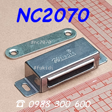 Cục hít cửa nhôm, vỏ inox sáng bóng, KT 20x70mm, lực giữ 30kg - NC2070
