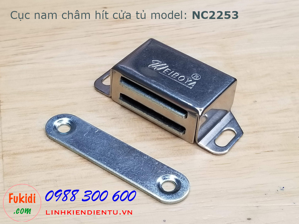 Cục nam châm hít cửa tủ áo, tủ chén, cửa kệ bếp, 22x53.5mm - NC2253