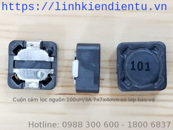 Cuộn cảm lọc nguồn 100uH/3A 7x7x4mm có shield