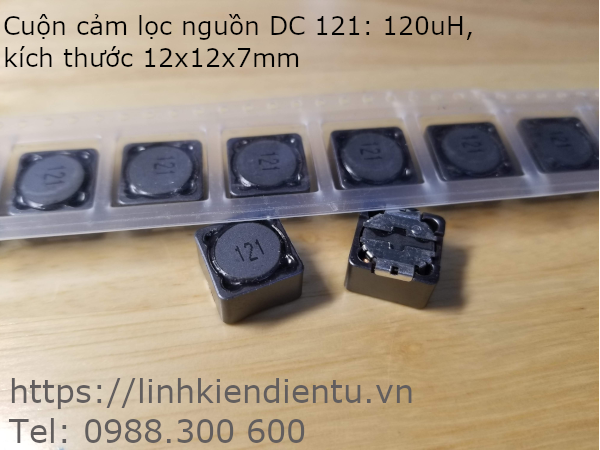 Cuộn cảm lọc nguồn DC 121 120uH 12x12x7mm có shield