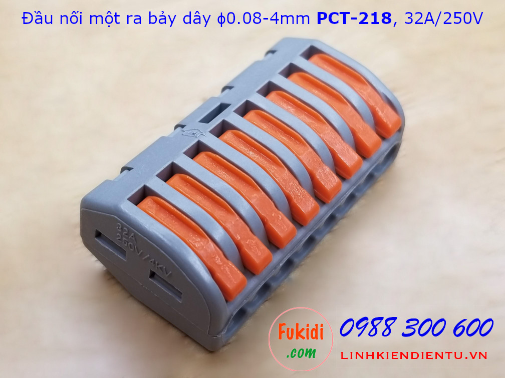   Cút nối dây, đầu nối dây PCT-218 32A 250V 4KW dùng nối 8 dây điện với nhau