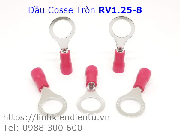 Đầu Cosse Tròn RV1.25-8 màu đỏ