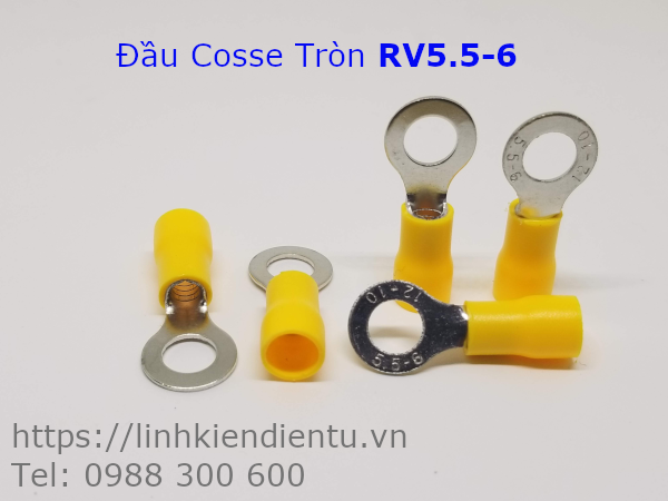 Đầu Cosse Tròn RV5.5-6 Màu Vàng