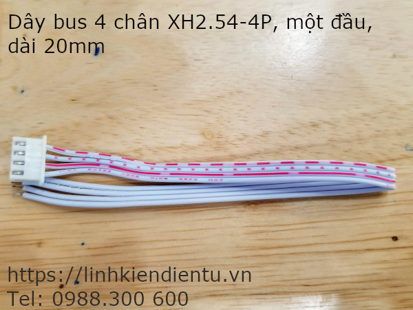 Dây bus XH2.54-4P một đầu, dài 20cm