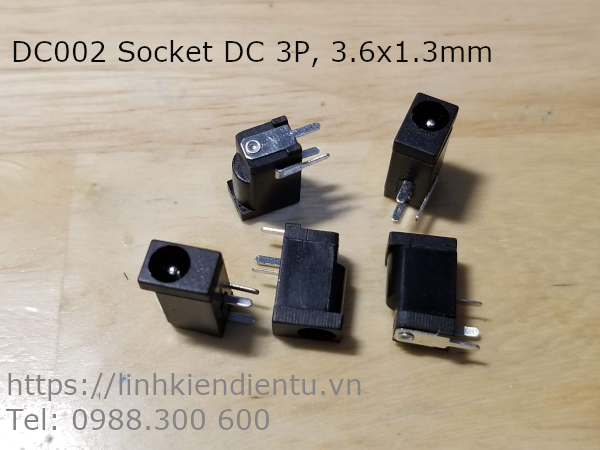 Socket DC (Jact DC): DC-002, 3.5x1.3mm