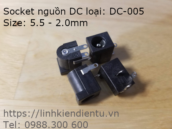 Socket DC (Jact DC): DC-005, 5.5-2.1mm