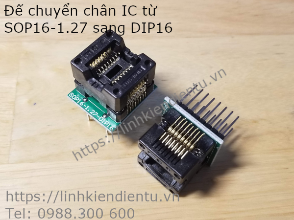 Socket chuyển đổi chân IC từ SOP16 sang DIP16