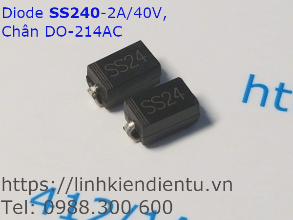 Diode xung SS240 - 2A/40V, chân DO-214AC