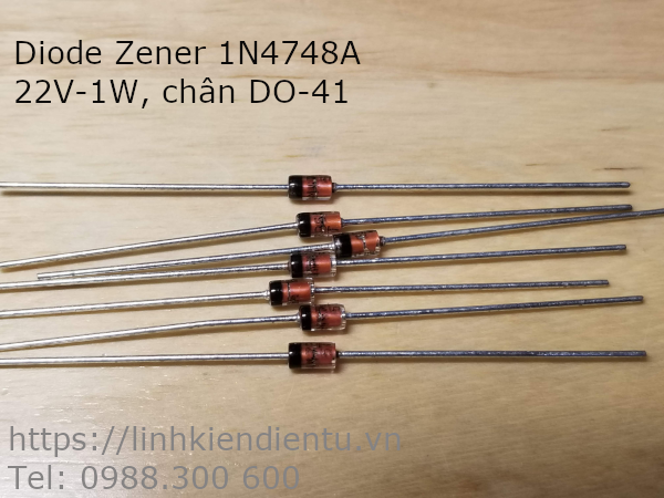 Diode Zener 1N4748A: 22V 1W chân DO-41