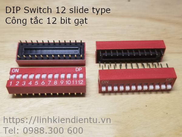 DIP Switch 12 slide type - Công tắc 12 bit gạt