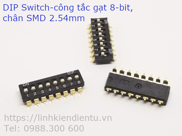 DIP Switch - công tắc gạt 8 bit, chân SMD 2.54mm