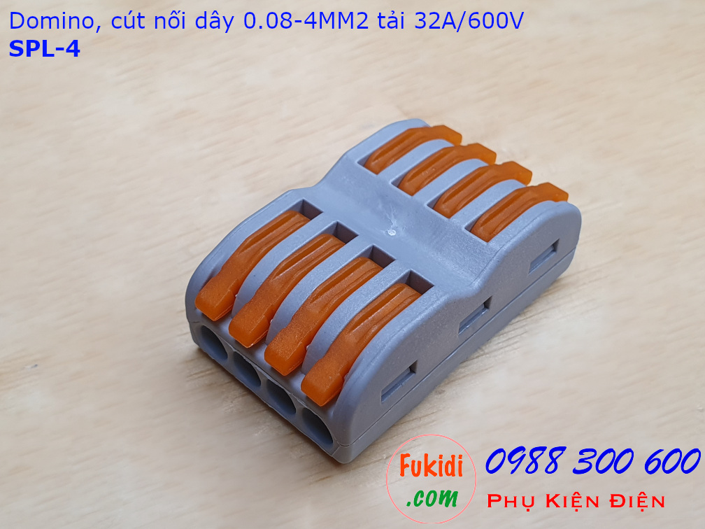 Cút nối dây 4 chân SPL-4 nối 4 cặp dây 0.08-4mm2, công suất 32A/600V