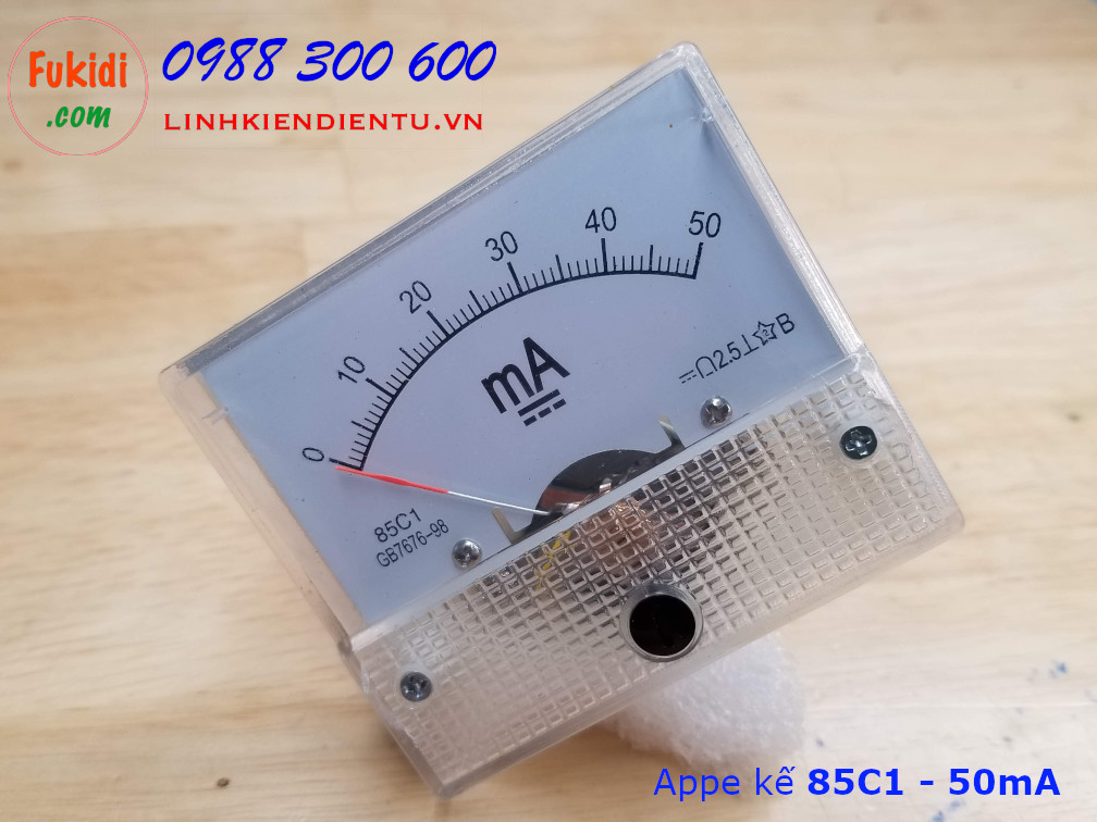 Ampe kế DC 50mA 85C1 đo dòng điện DC từ 0 đến 50mA - 85C1.50MA