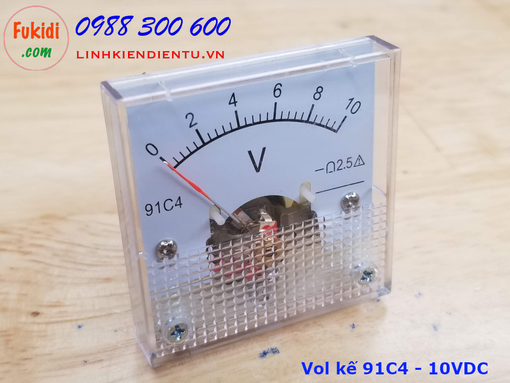 Vôn kế DC 91C4 tầm đo 0-10V, kích thước 45x45x36mm