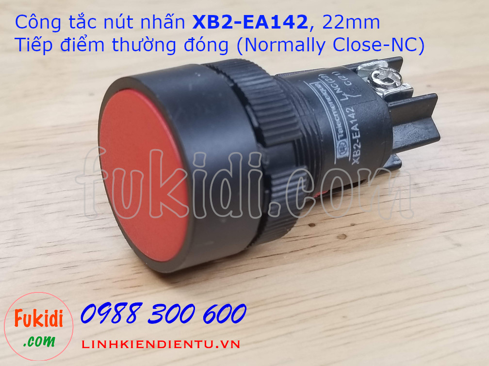 Nút nhấn nhả XB2-EA142 22mm màu đỏ, thường đóng (NC)