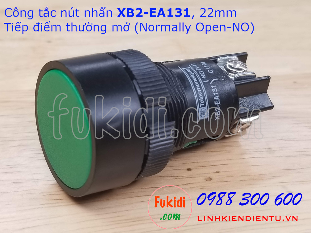 Nút nhấn nhả XB2-EA131 22mm màu xanh, thường mở (NO)
