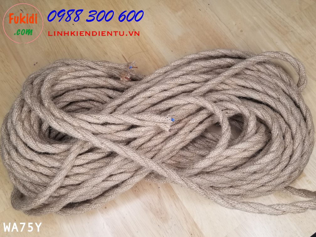 Dây điện giả dây thừng, dùng làm dây dẫn cho đèn trang trí, đèn gỗ - WA75Y
