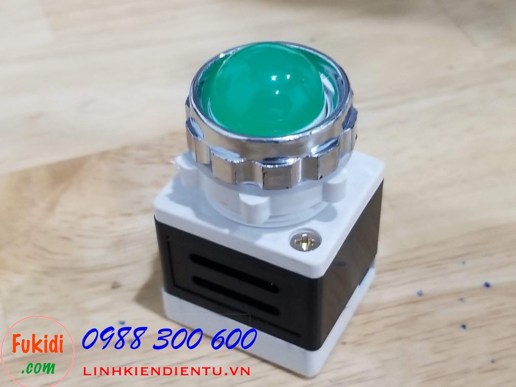 AD11-25 đèn LED báo nguồn phi 25mm điện áp 24V màu xanh