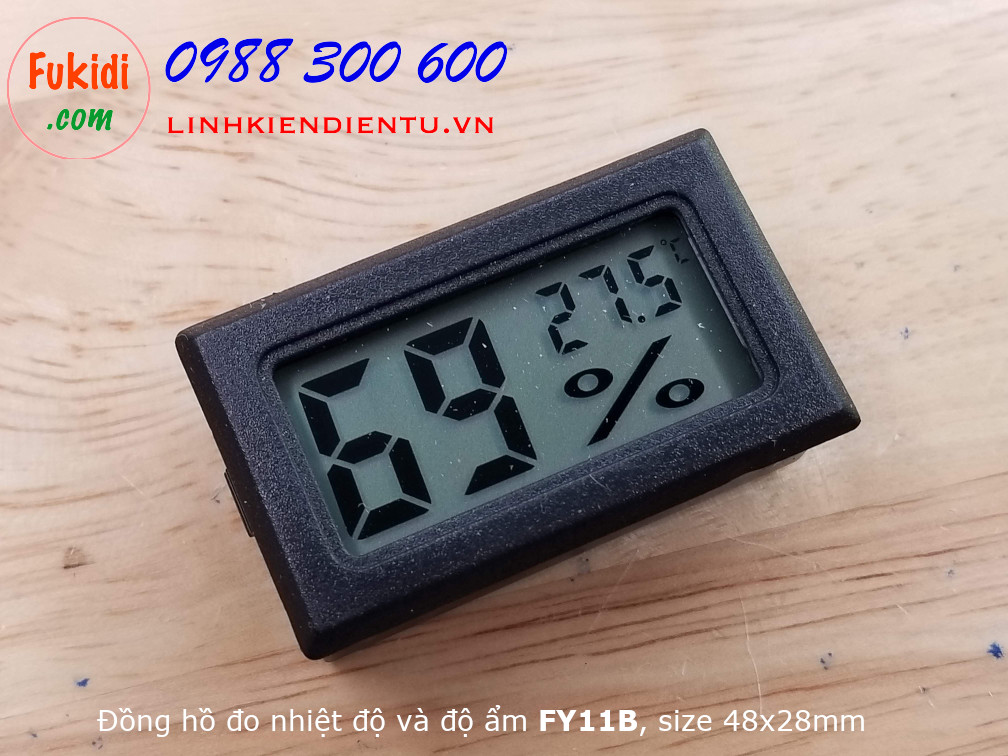 Nhiệt kế và ẩm kế, đồng hồ đo nhiệt độ và độ ẩm hiển thị LCD FY11