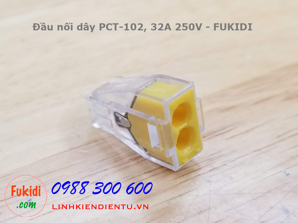 PCT-102 đầu nối dây hai dây, dùng cho dây cứng (dây điện một lõi)