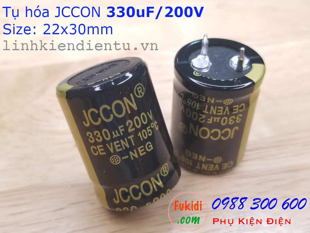 Tụ hóa JCCON 330uF 200V size 22x30mm