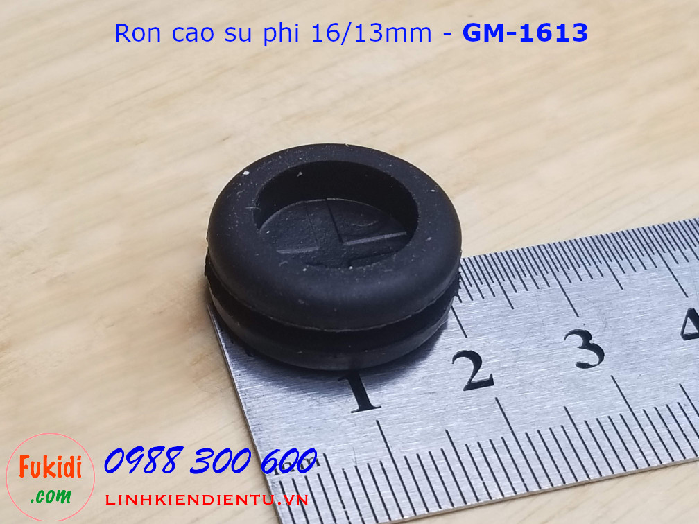 Vòng đệm, ron cao su cho dây điện phi 16mm,  luồn dây 13.5mm dày 9mm - GM1613
