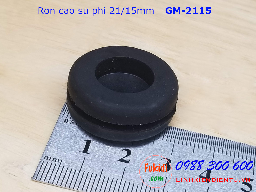 Vòng đệm, ron cao su cho dây điện phi 21mm, luồn dây 15mm dày 11.5mm - GM2115