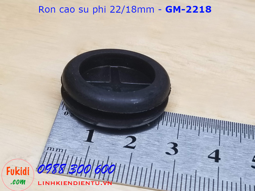 Vòng đệm, ron cao su cho dây điện phi 22mm, luồn dây 18mm dày 9mm - GM2218