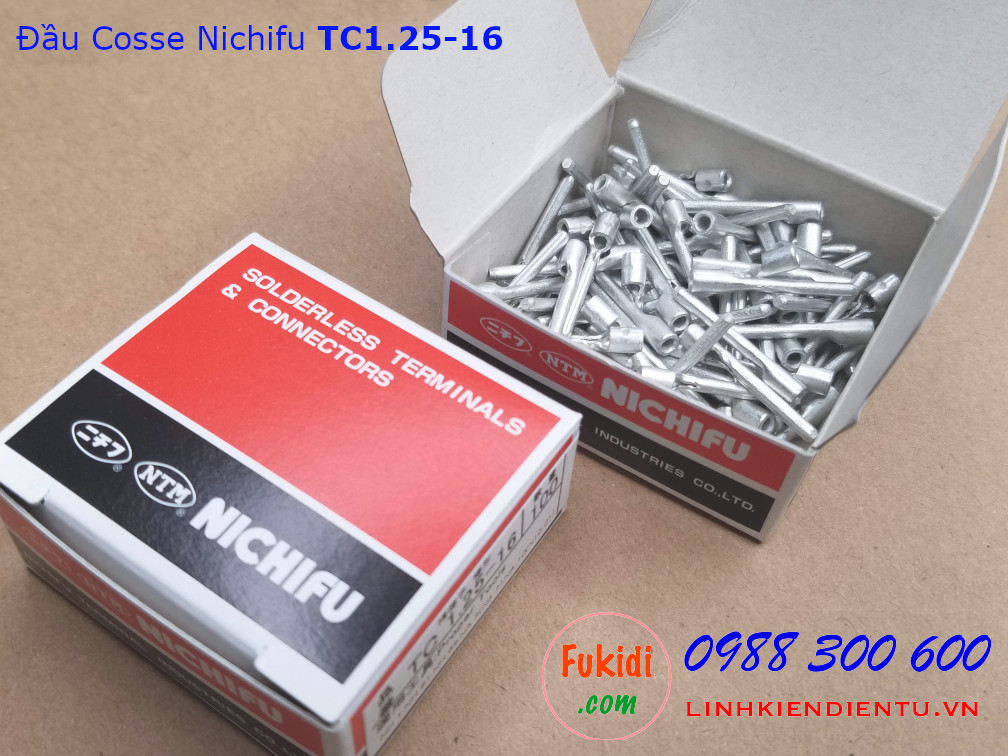 Đầu cosse ghim Nichifu TC1.25-16 dùng cho dây 1.7mm dài 22mm