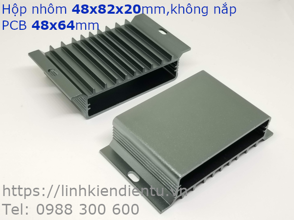 Hộp nhôm 47x82x20mm, màu đen, không nắp