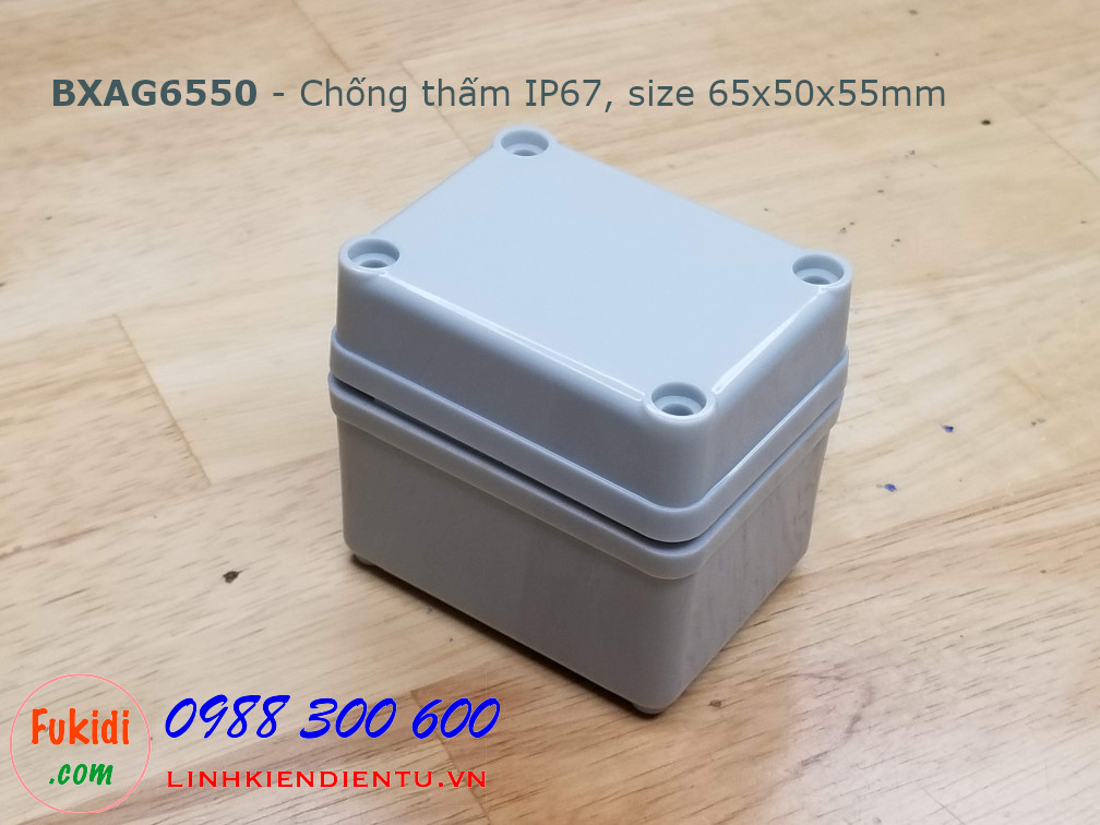 BXAG6550 Hộp nhựa AG dùng làm hộp đầu nối dây, size 65x50x55mm, chống thấm nước IP67