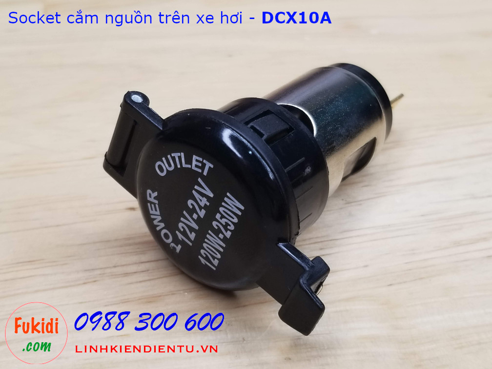 Socket cắm nguồn DC cho xe hơi điện áp 12-24V 10A - DCX10A