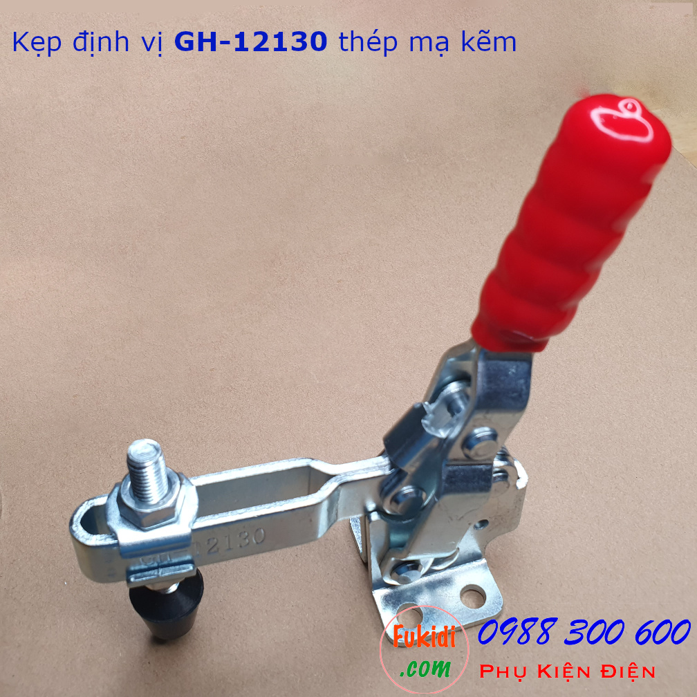 Kẹp định vị GH-12130 thép mạ kẽm, lực giữ 227kg, tay cầm dài 148mm - GH12130