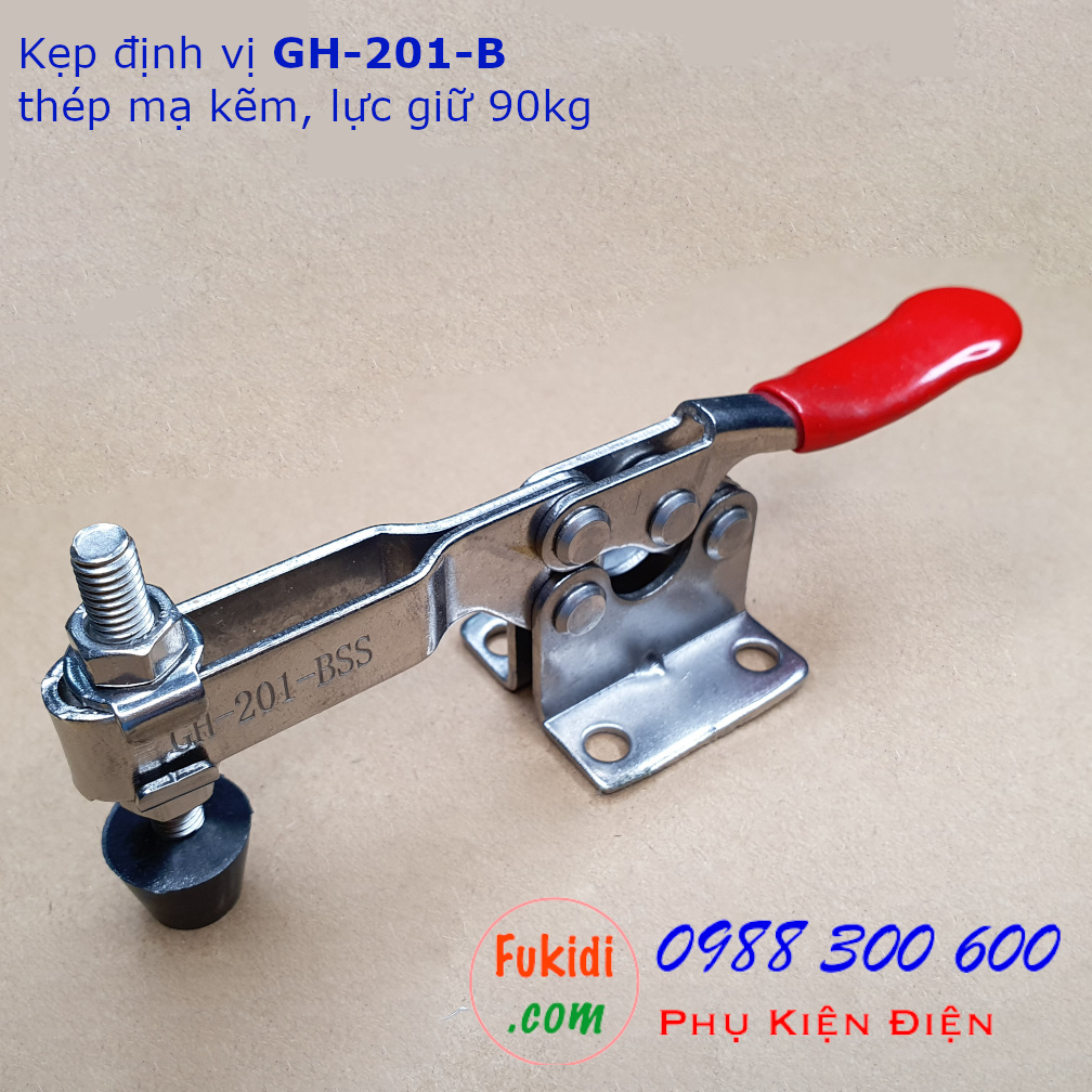 Kẹp định vị GH-201-BSS inox 304, lực giữ 90kg, chiều dài 145mm - GH201BSS
