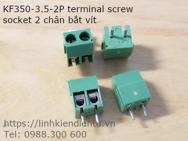 KF350-2P terminal screw - socket hai chân 3.5mm, bắt vít