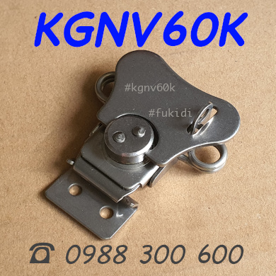 Khóa gài hộp gỗ dạng cánh bướm, inox 304, có móc khóa - KGNV60K