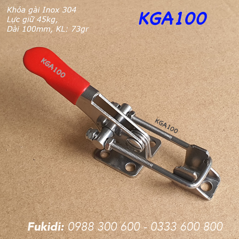 Khóa gài nhanh Inox 304, KT 30x100mm, lực giữ 45kg, KL 73gr - KGA100