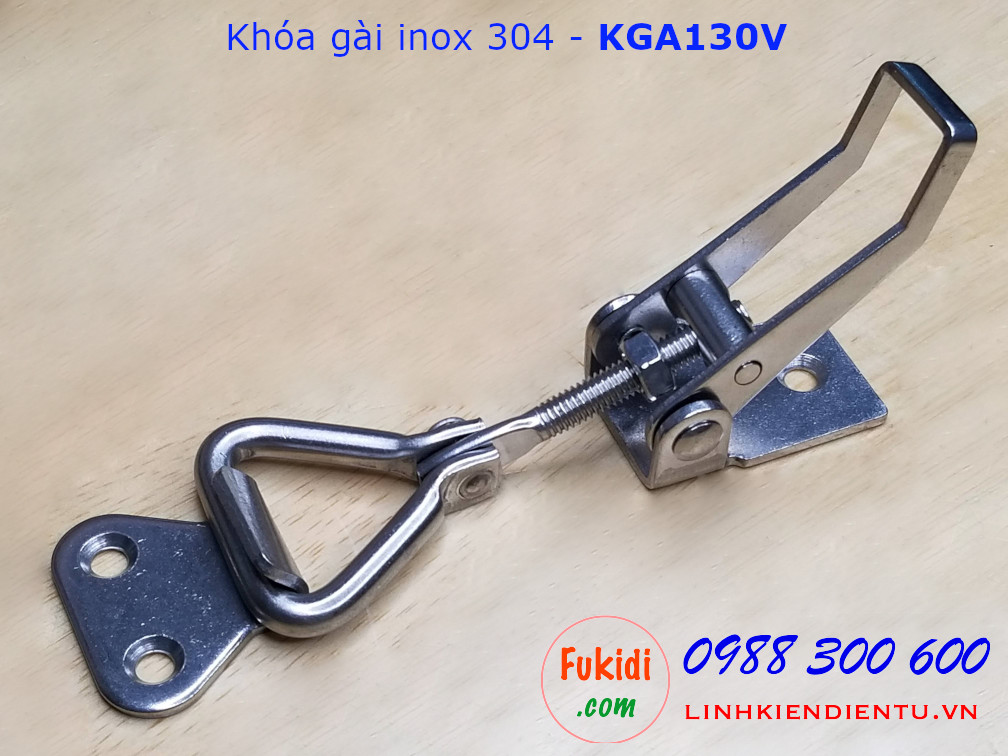 Khóa gài SU304 tay kéo gập và thay đổi chiều dài - KGA130V