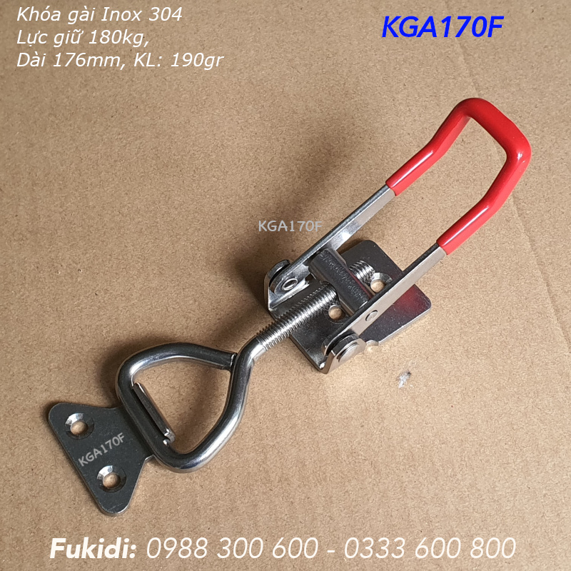 Khóa gài nhanh Inox 304, KT 40x190mm, lực giữ 180kg, KL 190gr - KGA170F