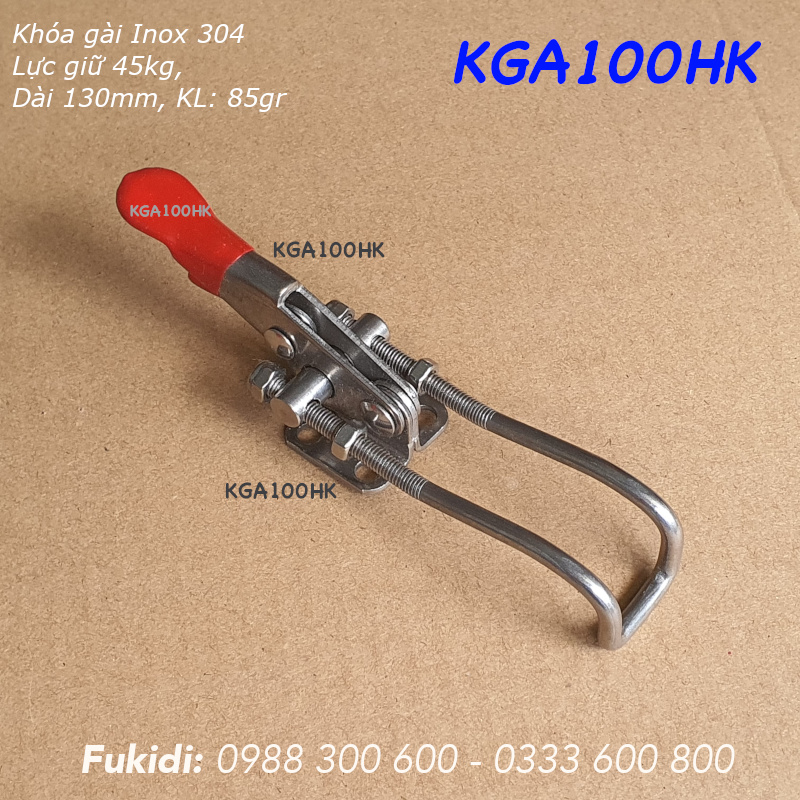 Khóa gài nhanh Inox 304, KT 30x130mm, lực giữ 45kg, KL 85gr - KGA100HK
